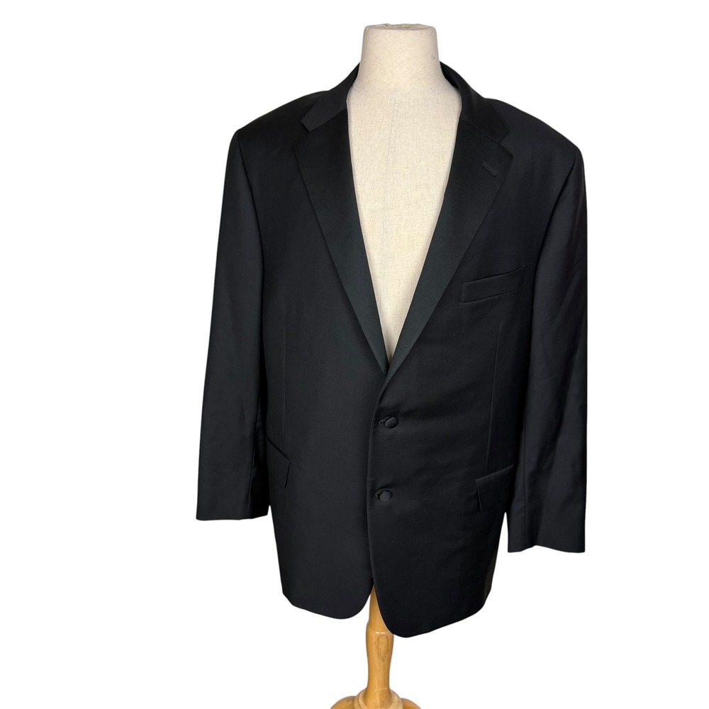 Hickey Freeman Loro Piana Super 150s Wool Tuxedo Jacket Black 50 Reg Made in USA